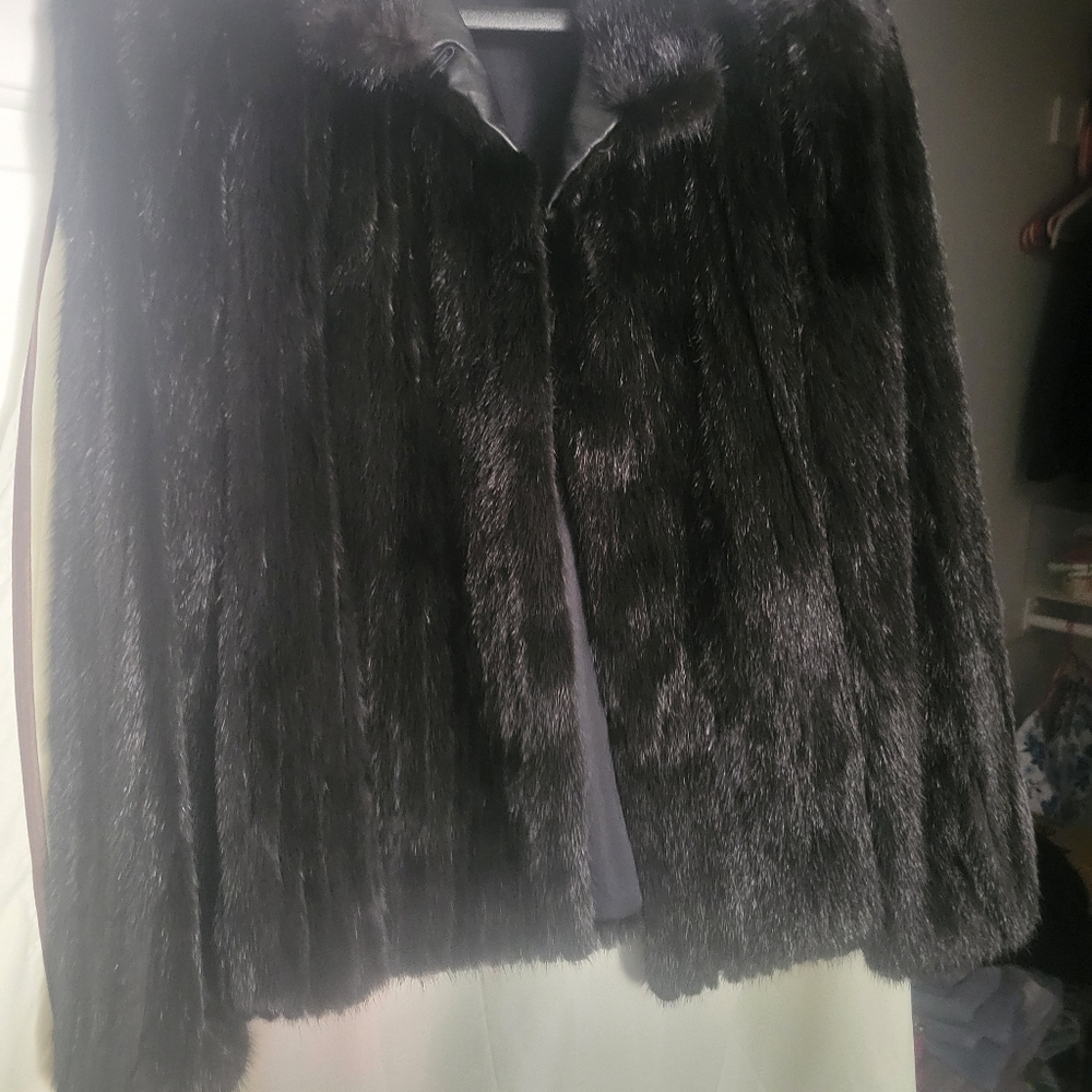 Chic Black Mink Fur Teddy Jacket